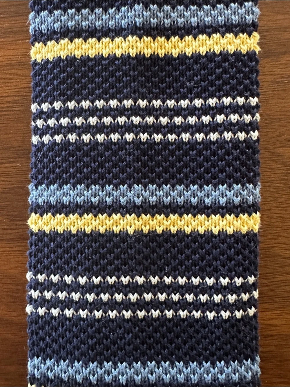 United Colors Of Benetton Navy Tie with Light Blue and Yellow Stripes